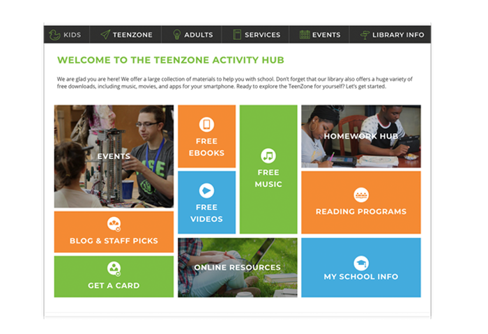 teen zone webpage