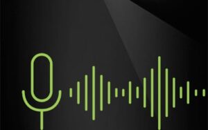 A digital representation of an audio sine wave proceeding from a microphone