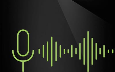 A digital representation of an audio sine wave proceeding from a microphone