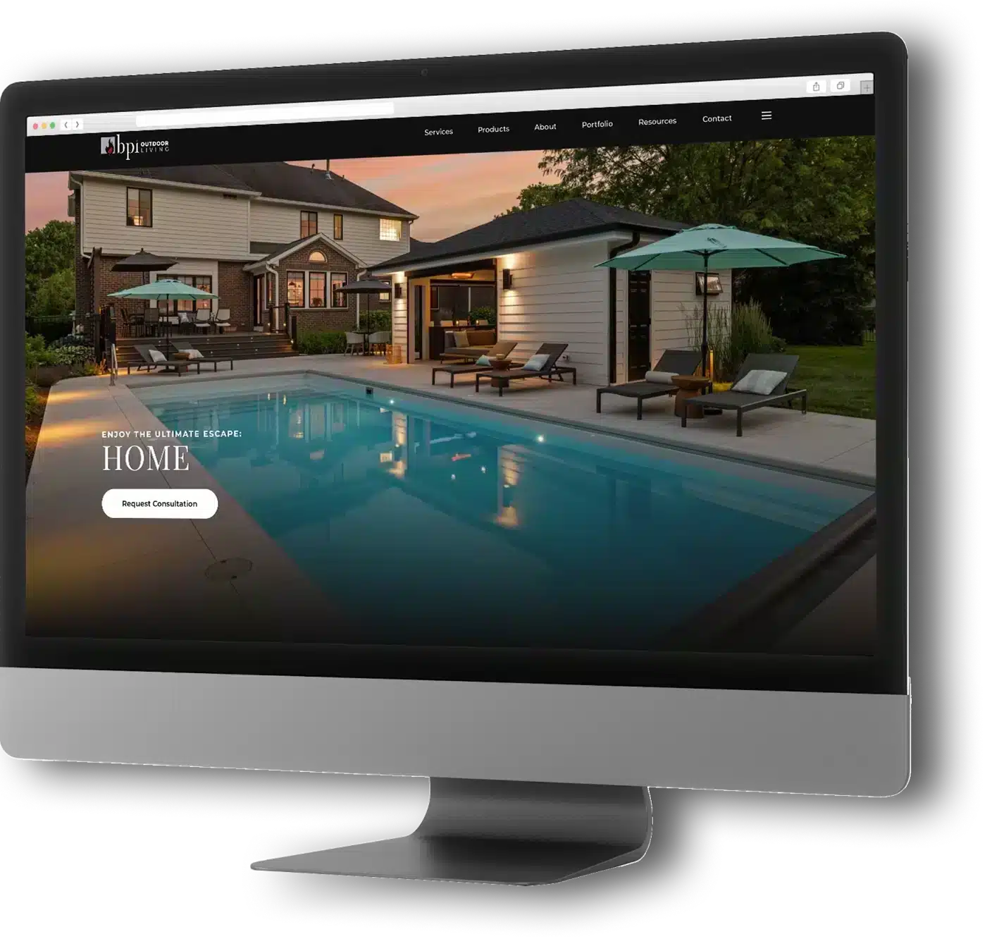 BPI Outdoor Living homepage design