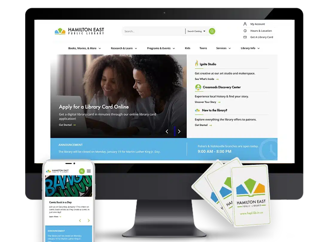 Hamilton East Public Library Logo